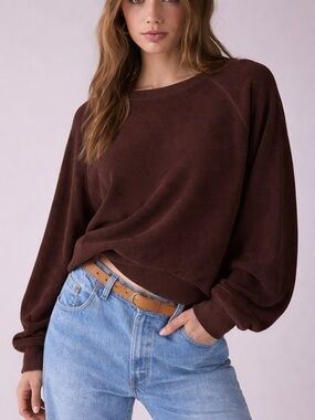 Free People Deep Brown Sweatshirt